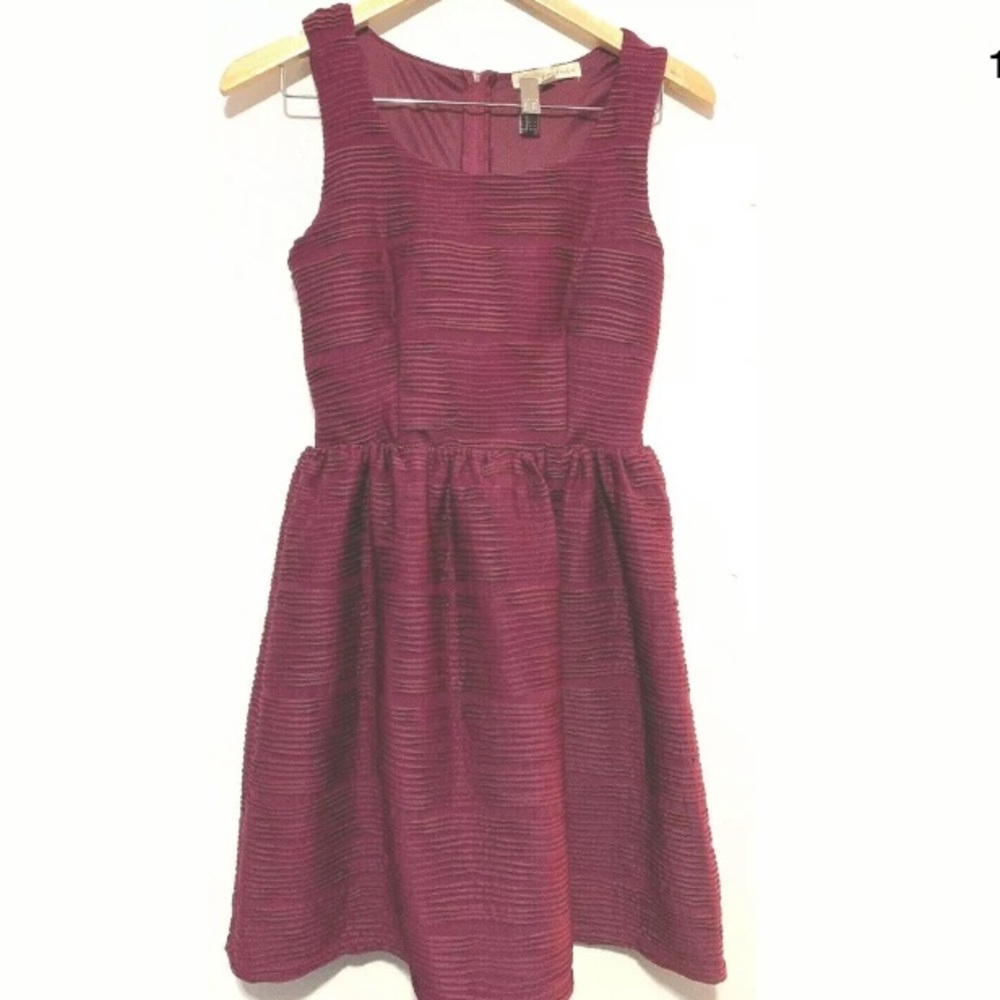 REWIND Junior's Prom/Party Ribbed Maroon Burgundy